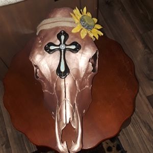 Hand painted cow skull